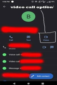 mobile me video call option